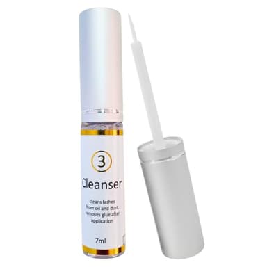 XXL Lashes Nettoyant protéiné pour extensions de cils, nettoyant micellaire sans huile ni alcool, shampoing pour cils de 7 ml avec un pinceau fin