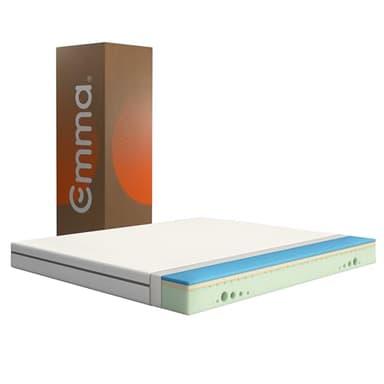 Emma Matelas One | 160 x 200 cm | Hauteur 18 cm | Confort Ferme Médium | Mousse à Mémoire de Forme & Airgocell® | Housse Respirante UltraDry™ | Soutien Ergonomique | Conçu en Allemagne