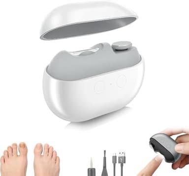Coupe-Ongles Intelligent 2026 Easy Clip pour Personnes Âgées - Appareil Électrique Rechargeable et Silencieux Sans Fil avec Lumière LED, Soin des Ongles Indolore à Domicile (Blanc)