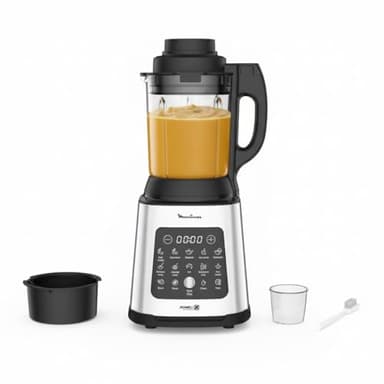 Moulinex Blender chauffant, 1400 W, 10 programmes automatiques, Lames amovibles, Fonction nettoyage en profondeur, Panier vapeur, Perfectmix Cook LM83SD10, Métal