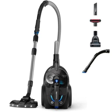 Philips PowerPro Expert 7000 Series - Aspirateur sans sac - Buse TriActive+ LED - Filtre anti-allergie - 900 Watts - Noir brillant - FC9747/09