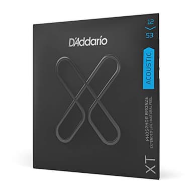 D'Addario Cordes Guitare Acoustique Enduites | Corde Guitare Folk | XTAPB1253 | Cordes XT pour guitare acoustique, bronze phosphoreux | Light, 12-53