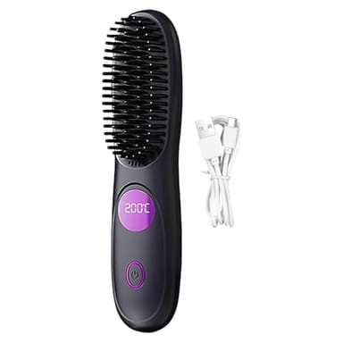 Lisseur À Cheveux - Brosse À Cheveux Rechargeable USB | Brosse Lissante Chauffante Sans Fil, Peigne Chaud En Céramique, Outil De Coiffure Professionnel, Fer À Température Réglable Pour Filles, Femmes,