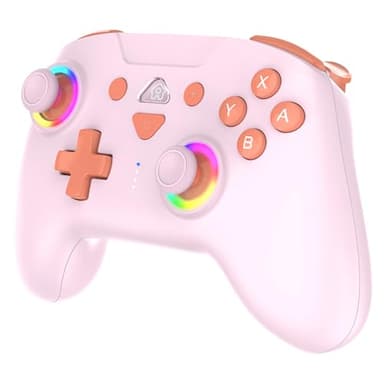 Subsonic - Manette sans Fil pour Switch 2 / Switch - Manette Bluetooth avec LED, Vibrations et Gyroscope - Rose Poudré