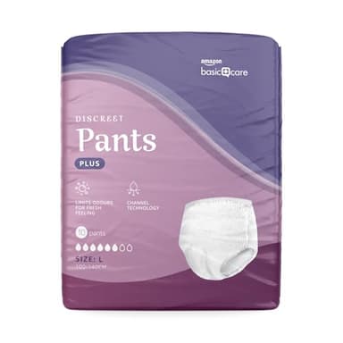 Amazon Basic Care Femme Culottes Plus Grand - 40 Pièces (4 paquets de 10), Blanc