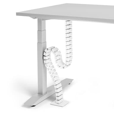 VALU Passe câble de Bureaux Max 125 cm – Stable & Flexi. + maillon chaîne magnét. – Range câble de bur. à Hauteur régl. & Fixes – Pieds Acier & Patins caout. Antidérapants