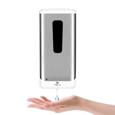 Distributeur de Savon à Main - 1000 ML - Distributeur de Savon Automatique - sans Contact - pour la Maison, la Cuisine, l'hôtel, Le Bureau, Le Restaurant, Les établissements de santé Argent
