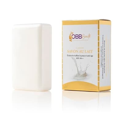 OBB Beauté – Savon au Lait Clarifiant – Éclaircissant & Anti-Âge – SPF 50++ – 250g – Teint Unifié et Douceur Instantanée