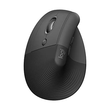 Logitech Lift Left Souris Ergonomique Verticale, sans Fil, Bluetooth ou récepteur USB Logi Bolt, Silencieuse, 4 Boutons, Compatible avec Windows/macOS/iPadOS, Ordinateur Portable, PC - Graphite