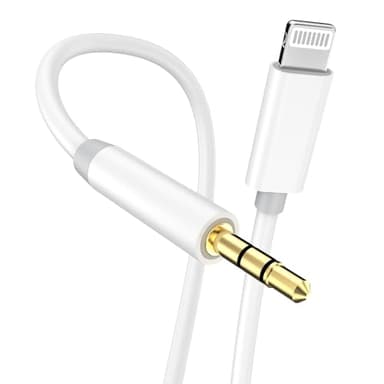 [Certifié Apple MFi] Cordon auxiliaire iPhone pour voiture, adaptateur Lightning vers prise casque 3,5 mm pour stéréo de voiture compatible avec iPhone 14 13 12 11 XS XR X 8 7 vers haut-parleur stéréo