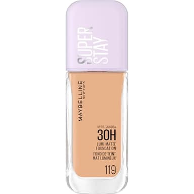 Maybelline New York - Fond de Teint Liquide Longue Tenue - Ultra-Résistant - Fini Mat Lumineux - Enrichi en Acides Aminés - Tous les Types de Peau - Superstay 30H Lumi-Matte - Teinte : 119 - 35ml