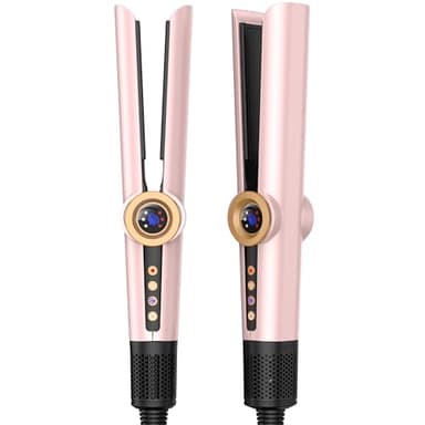 OKWRAP Air Straightener 2 en 1, Lisseur Séchant Ionique, Lisseur Boucleur Cheveux 2 en 1 Coiffage Mouillé à Sec, Sans Dommage Thermique, Séchage et Lissage Rapides pour Cheveux Mi-longs à Longs