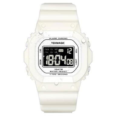 ILAME 10 ATM Résistant à l'eau Montre de Sport pour Femmes et Filles Natation et Plongée, Réveil, Chronomètre, Minuteur, Double Fuseau Horaire, Calendrier, Format 12 et 24 Heures Commutable