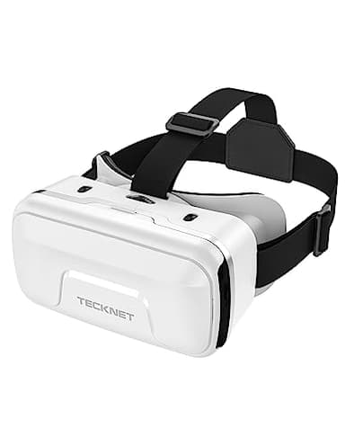 TECKNET Casque VR pour Smartphone, Lunettes de Réalité Virtuelle Mobile avec Lentilles HD Anti-Bleu 110° FOV, Casque 3D pour Enfants Compatibles iPhone Samsung Android 4.7-7.2" - Blanc
