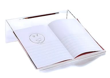 Playlearn Surface inclinée ergonomique transparente en acrylique pour écrire et dessiner, de grande taille pour une meilleure posture, avec un angle de 20°, surface antidérapante avec porte-stylo