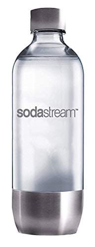 sodastream Bouteille Classique 1L pour Machine à Eau Pétillante et Soda | Technologie Snap & Lock à Clipser | Compatible Lave-Vaisselle | Sans BPA | Détails Acier Inoxydable