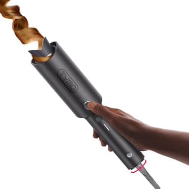TYMO Boucleur a Cheveux Fer à Friser Automatique - CURLPRO Fer a Boucler Automatique Portable 32mm avec 3 Températures Réglables, Anti-brûlure, Boucleur Céramique Cheveux Court et Long, Gris Métal