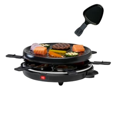 alpina Raclette-Grill 800W - Set gourmand pour 8 personnes - avec plaque de cuisson amovible