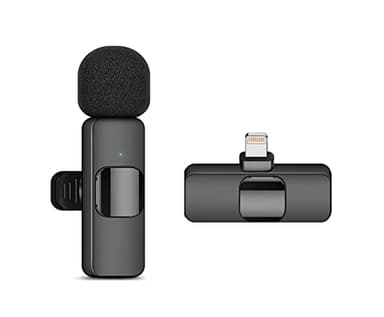 HUACAM Microphone sans Fil Lavalier pour iPhone, Mini Microphone pour Enregistrement, Diffusion en Direct, Youtube, Tiktok, Facebook, Suppression Intelligente du Bruit, sans Application