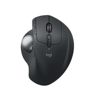 Logitech MX Ergo S souris trackball sans fil avancée, souris ergonomique sans fil rechargeable USB-C avec Bluetooth et dongle chiffré, 6 boutons programmables, pour PC/Mac - Graphite