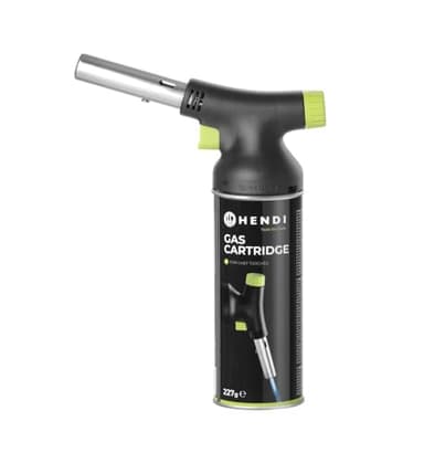 HENDI Chalumeau de cuisine et bombe, anti-vacillant, torche de cuisine, pour caramélisation crème brûlee, 175x68x(h)260mm