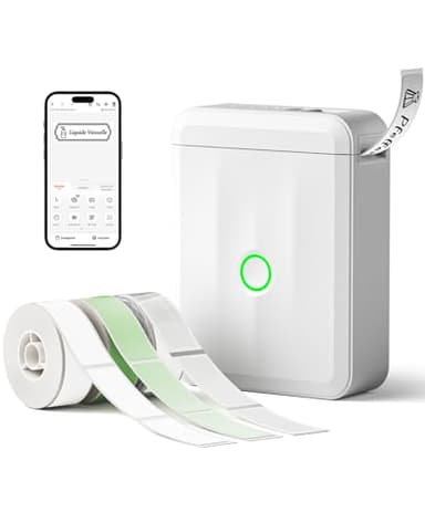 NIIMBOT D110 Étiqueteuse avec 3 Rouleau l'étiquettes, Imprimante d'étiquettes Autocollante Portable, Mini-imprimante Bluetooth pour la Maison, Le Bureau et l'école