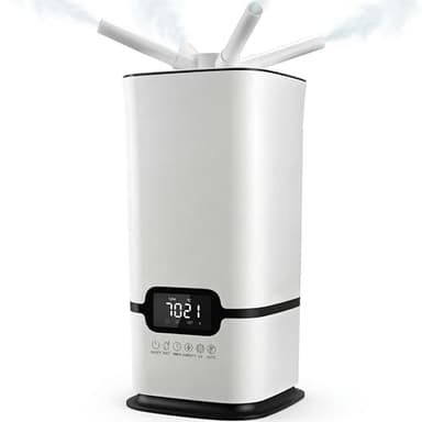 LUMS Humidificateur Industriel 16L, Grande Capacité, Contrôle Intelligent de l'Humidité, Minuterie et Remplissage par le Haut, Atomiseurs à 3 Noyaux, Portable, Idéal pour Bureaux et Grands Espaces
