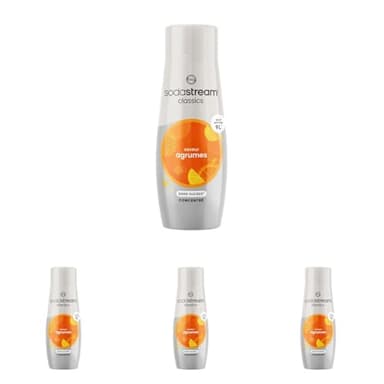 SodaStream Concentré Agrumes Sans Sucres pour Machine à Eau Pétillante et Soda| Préparez jusqu'à 9 Litres de Soda aux Agrumes en Quelques Secondes, 440ml (Lot de 4)