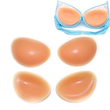 CUKIN 1 Paire Coussinet Soutien Gorge et Volumateurs Silicone Coque pour Maillot De Bain Bikini Coussinets De Push Up Faux Sein Rembourrage Soutien Gorge Amovibles Soutien-Gorge De Bain Femme,Beige