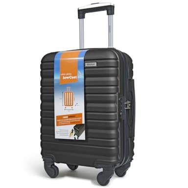 KINSTON Valise Cabine pour EasyJet 4 Roues Détachables Taille LowCost - Bagage à Main Léger et Durable, Roues Pivotantes Amovibles Démontable - Noir