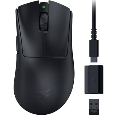 Razer DeathAdder V3 HyperSpeed - Souris e-Sport Gaming Ergonomique sans Fil Ultra légère avec 26K DPI (55g léger, revêtement Soft-Touch, 100 Heures d'autonomie, HyperSpeed avec 8K Hz) Noir