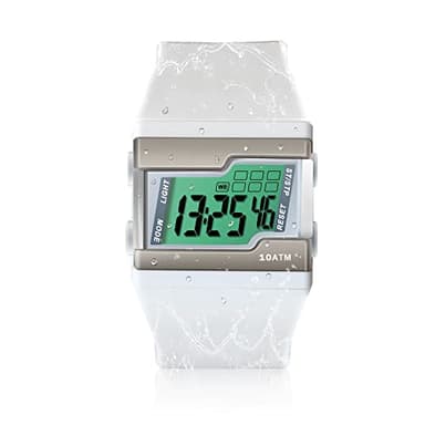 Montre Bracelet Numérique Plongée Natation 10 ATM Etanche avec Plusieurs Fonctions de Chronomètre Tour, Réveil, Calendrier et Rétroéclairage