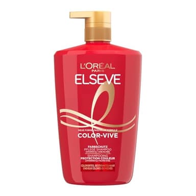 L'Oréal Paris - Shampooing Soin Protection Couleur - Protection Couleur Jusqu'à 10 Semaines - Pour Tous Types de Cheveux Colorés ou Méchés - Enrichi en Pivoine et Filtre UV - Elseve Color-Vive - 1L