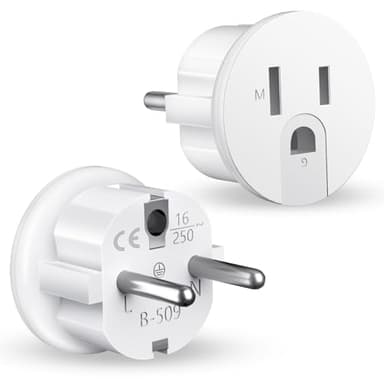 2 Pièces Adaptateur Prise USA, Adaptateur Prise France vers USA, Prise Americaine Adaptateur Francais, Adaptateur de Voyage US vers EU, Adaptateur EU Plug, pour appareils avec Alimentation US