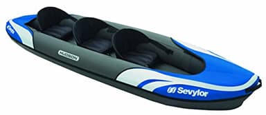 Sevylor Kayak Gonflable Hudson, Canoë Canadien 2+1 Personnes, Kayak de Mer, 374 x 89 cm