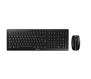 CHERRY STREAM DESKTOP RECHARGE, ensemble clavier et souris sans fil, disposition française (AZERTY), Connexion radio 2,4 GHz, Frappe silencieuse, Rechargeable, Noir