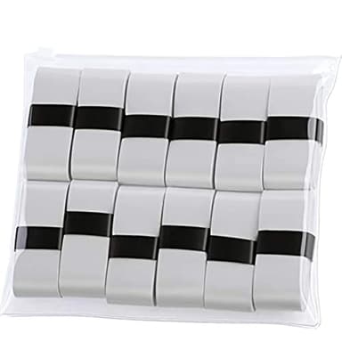 Lot de 12 Bandes adhésives antidérapantes pour Raquette de Tennis, Badminton et Absorption de la Transpiration (Blanc, 12 pièces)