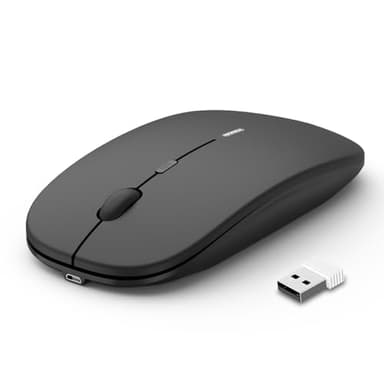 Anmck Souris sans Fil silencieuse et Rechargeable USB pour Ordinateur Portable, PC, portée de 10 m, 1600 dpi 3 Niveaux de réglage, Mini Souris silencieuse, pour la Maison et Le Bureau, pour Windows,