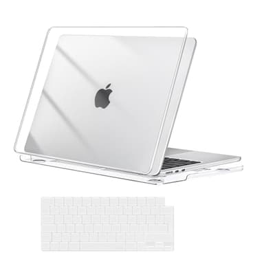 MOSISO Compatible avec MacBook Air 13,6 Pouces Coque M5 M4 M3 M2 2026 2025 2024 2023 2022 Touch ID,pour MacBook Air 13 Pouces A3449 A3240 A3113 A2681 Coque Rigide & Housse Clavier,Cristal Clair