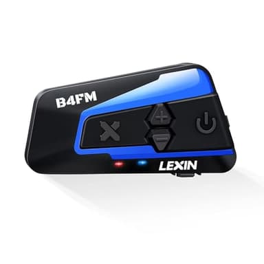 LEXIN B4FM Intercom Casque de Moto Bluetooth, Mains Libres 1-10 Motards, système de Communication avec Partage de Musique, écouteurs pour Moto