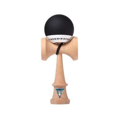 KROM - Kendama Pro Pop Noir - Bilboquet Japonais - Jouet en Bois pour Adulte et Enfant - Pack : Ficelle de Rechange + Stickers offerts