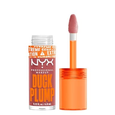 NYX Professional Makeup Laque à Lèvres Repulpante, Couleur Intense, Hautement Pigmentée, Fini Ultra-Brillant, À l'Huile de Gingembre, Vegan, Duck Plump, Teinte : Nude Swings