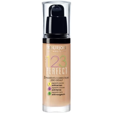 Bourjois - Fond de Teint 1.2.3 Perfect - 3 en 1 : Anticernes, Anti-Terne et Anti-Rougeurs - Fini Semi-Mat - Formule Anti-Brillance et Hydratante - 53 Beige Clair 30ml