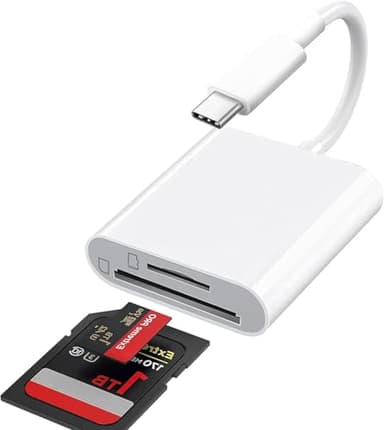 Lecteur de Carte SD USB C, Adaptateur Micro SD vers Type C, Adaptateur Carte de Caméra SD, Lecteur de Carte Mémoire Externes pour iPhone 17/16/15, MacBook, iPad Pro/Air, Samsung Galaxy, Android