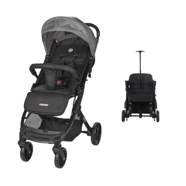 Nania Myla, poussette canne compacte, 0 à 4 ans (22kg max), légère (7,5 kg), poussette citadine, inclinable d’une main en position allongée, grand panier de rangement, avec trolley de transport