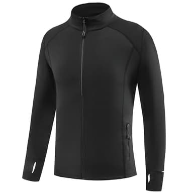 Smatstyle Veste de Course Homme Sport Veste de Coupe Vent Col droit Léger Respirant Avec Trou Pour Le Pouce Haut Zippé Poches Quick Dry Pour Course à Pied Fitness Gym