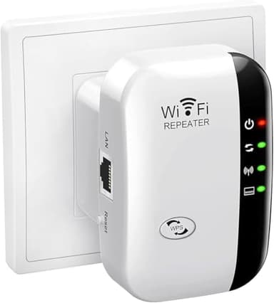 WiFi Répéteur WiFi Booster 2,4 GHz 300Mbps, Amplificateur WiFi Puissant avec Mode Répéteur/Point D'accès avec Connexion Ethernet, Amplificateur Internet Jusqu'à 5000 sq.ft et Tous les Box Internet