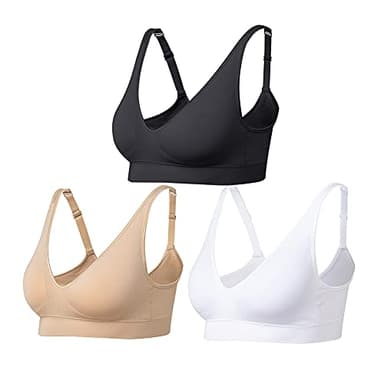 Comfyin Soutien-Gorge sans Fil pour Femmes Soutien-Gorge sans Couture ni Fil avec Coussinets Amovibles 3 Paquets