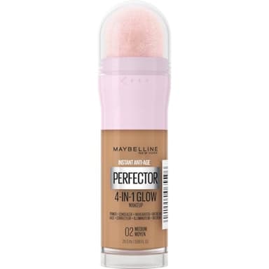 Maybelline New York - Perfecteur de Teint Illuminateur 4-en-1 - Base/Correcteur/BB Crème/Enlumineur - Fond de Teint Instant Glow Perfector 4-in-1 - Teinte : Medium (02) - 20 ml