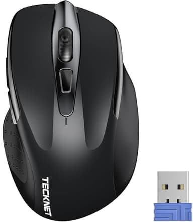 TECKNET Souris Bluetooth, 4800 DPI Souris sans Fil (Tri-Modes : BT 5.0/3.0+2.4G), 30 Mois d'autonomie de la Batterie, Souris sans Fil silencieuse pour Ordinateur Portable, Windows, Mac OS, Android